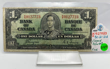 1937 Bank of canada BC-21d One Dollars f-12 Coyne Towers, Serial-WM 9127723