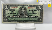 1937 Bank of canada BC-21d One Dollars VF-20 Coyne Towers, Serial-TM 2895986