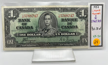 1937 Bank of canada BC-21d One Dollars VF-30 Coyne Towers, Serial-YM 5768747