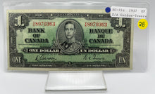 1937 Bank of canada BC-21c One Dollars EF-40 Gordon Towers, Serial-XA 8970363