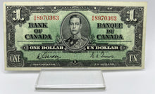 1937 Bank of canada BC-21c One Dollars EF-40 Gordon Towers, Serial-XA 8970363
