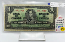 1937 Bank of canada BC-21a One Dollars F-12 Osborne Towers, Serial-AA 3412011