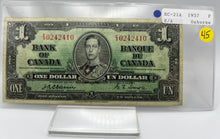 1937 Bank of canada BC-21a One Dollars F-12 Osborne Towers, Serial-EA 0242410