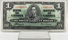 1937 Bank of canada BC-21d One Dollars AU-50 Coyne Towers, Serial-LN 3846190