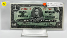 1937 Bank of canada BC-21d One Dollars UNC Coyne Towers, Serial-OM 8317440