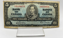 1937 Bank of canada BC-23b Five Dollars VG-8 Gordon Towers, Serial-HC 0338676