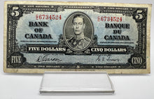 1937 Bank of canada BC-23b Five Dollars F-12 Gordon Towers, Serial-CC 6734524