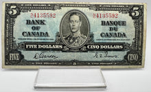 1937 Bank of canada BC-23b Five Dollars F-12 Gordon Towers, Serial-NC 4135592