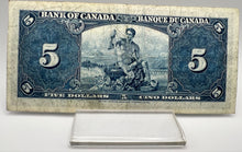1937 Bank of canada BC-23b Five Dollars F-12 Gordon Towers, Serial-UC 0815339