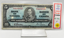 1937 Bank of canada BC-23b Five Dollars F-12 Gordon Towers, Serial-WC 4104856