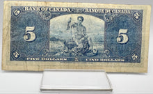 1937 Bank of canada BC-23b Five Dollars VF-20 Gordon Towers, Serial-BC 8181296