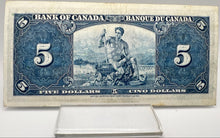 1937 Bank of canada BC-23c Five Dollars VF-20 Coyne Towers, Serial-YC 2105066