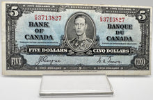 1937 Bank of canada BC-23c Five Dollars VF-20 Coyne Towers, Serial-CS 3713827