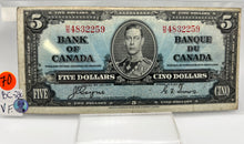 1937 Bank of canada BC-23c Five Dollars VF-20 Coyne Towers, Serial-HS 4832259