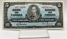 1937 Bank of canada BC-23b Five Dollars VF-30 Gordon Towers, Serial-UC 9774186