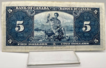 1937 Bank of canada BC-23b Five Dollars VF-30 Gordon Towers, Serial-UC 9774186