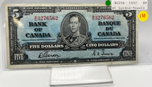 1937 Bank of canada BC-23b Five Dollars EF-40 Gordon Towers, Serial-WC 3276562