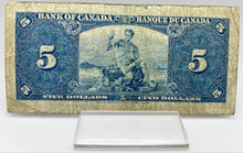 1937 Bank of canada BC-23b Five Dollars VG-8 Gordon Towers, Serial-KC 7408664