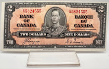 1937 Bank of Canada Two Dollars EF-40 Serial-ER 5824555