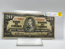 1937 Bank of canada BC-25b Twenty Dollars F-12 Gordon Towers, Serial-CE 7703017