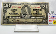 1937 Bank of canada BC-25b Twenty Dollars F-12 Gordon Towers, Serial-CE 8792606