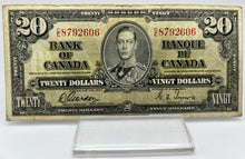 1937 Bank of canada BC-25b Twenty Dollars F-12 Gordon Towers, Serial-CE 8792606