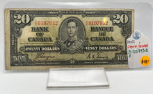 1937 Bank of canada BC-25c Twenty Dollars F-12 Coyne Towers, Serial-KE 9107932