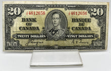 1937 Bank of canada BC-25c Twenty Dollars F-15 Coyne Towers, Serial-JE 4612656