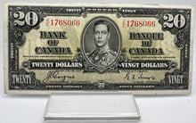 1937 Bank of canada BC-25c Twenty Dollars VF-20 Coyne Towers, Serial-KE 1768066