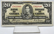 1937 Bank of canada BC-25c Twenty Dollars VF-20 Coyne Towers, Serial-HE 7622890