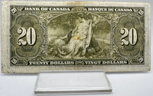 1937 Bank of canada BC-25c Twenty Dollars VF-20 Coyne Towers, Serial-HE 7622890