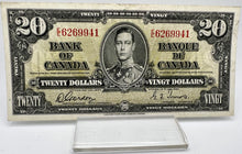 1937 Bank of canada BC-25c Twenty Dollars VF-20 Gordon Towers, Serial-EE 6269941