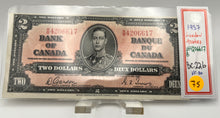 1937 Bank of Canada Two Dollars VF-30 Serial-WB 4206617