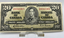 1937 Bank of canada BC-25b Twenty Dollars VF-20 Gordon Towers, Serial-CE 0343365