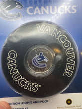 2008 Vancouver Canucks 1$ Special Edition Loonie and puck-Home Jersey