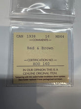 Canada One Cent 1938 MS-64 ICCS