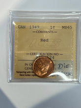 Canada One Cent 1943 MS-65 ICCS Die Crack