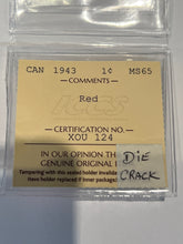 Canada One Cent 1943 MS-65 ICCS Die Crack