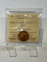 Canada One Cent 1947 Maple Leaf-Blunt 7 MS-64 ICCS