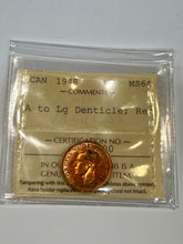 Canada One Cent 1948 A to LG Denticle  MS-64 ICCS