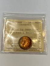Canada One Cent 1948 A to LG Denticle  MS-64 ICCS