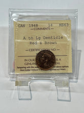 Canada One Cent 1948 A to LG Denticle  MS-63 ICCS