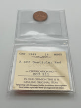 Canada One Cent 1949 A off Denticle  MS-65 ICCS