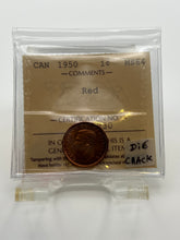 Canada One Cent 1950 MS-64 ICCS-Die Crack