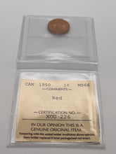Canada One Cent 1950 MS-66 ICCS