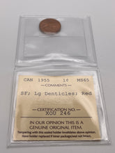 Canada One Cent 1955 MS-65 ICCS-SF-LG-Denticles