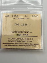 Canada One Cent 1958 EF-45-ICCS-DBL 1958
