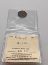 Canada One Cent 1958 EF-45-ICCS-DBL 1958