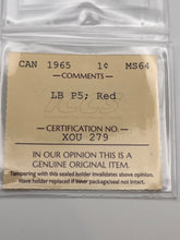 Canada One Cent 1964 MS-64 ICCS-LB P5