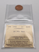 Canada One Cent 1965 MS-65 ICCS-LB P5